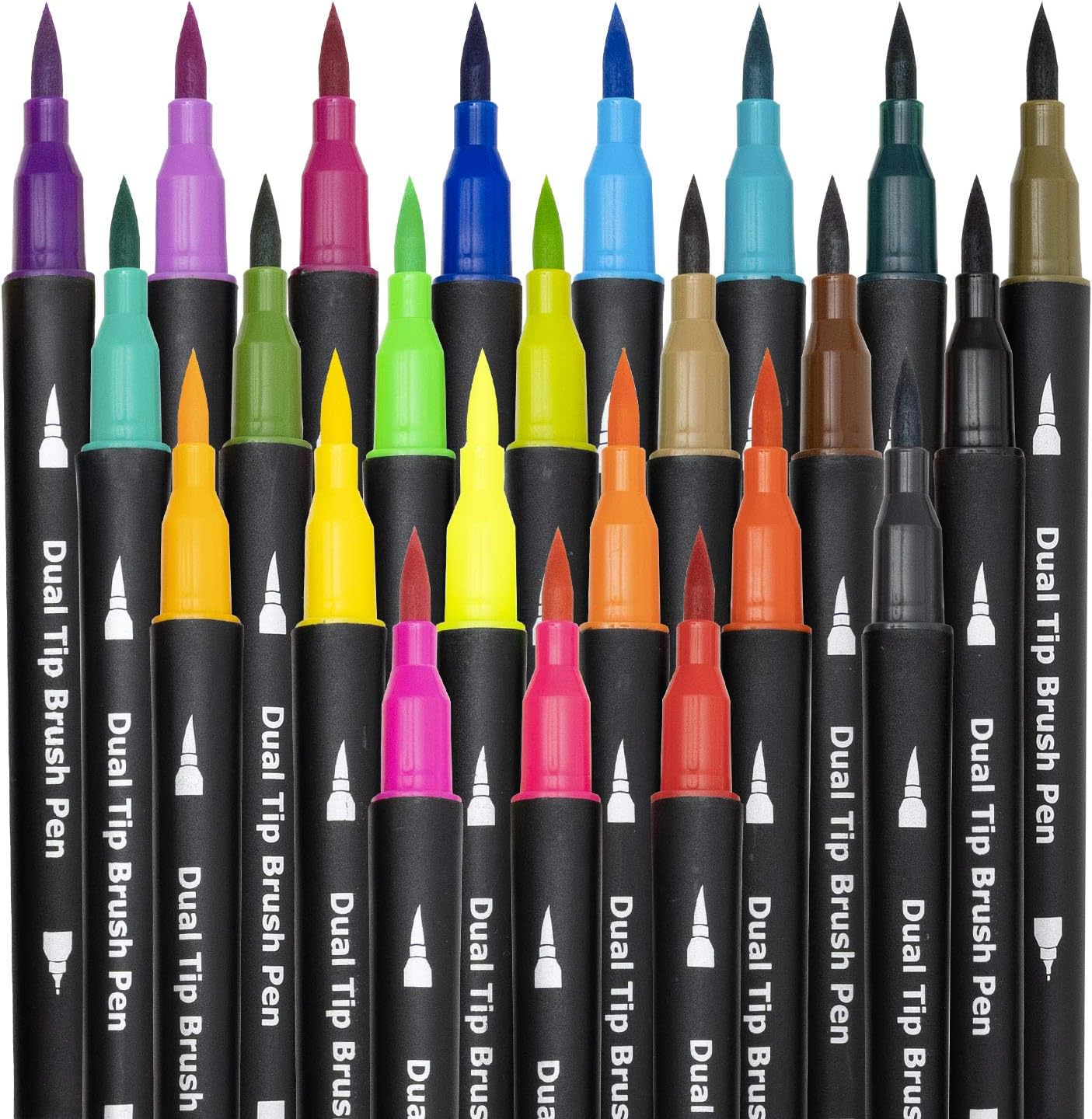 Dual Brush Marker Pens for Coloring,24 Colored Markers,Fine Point and Brush Tip Art Markers for Kids Adult Coloring Books Bullet Journals Planners,Note Taking Coloring Writing - Image 4